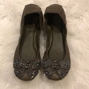Tory Burch AZALEA flats in charcoal grey